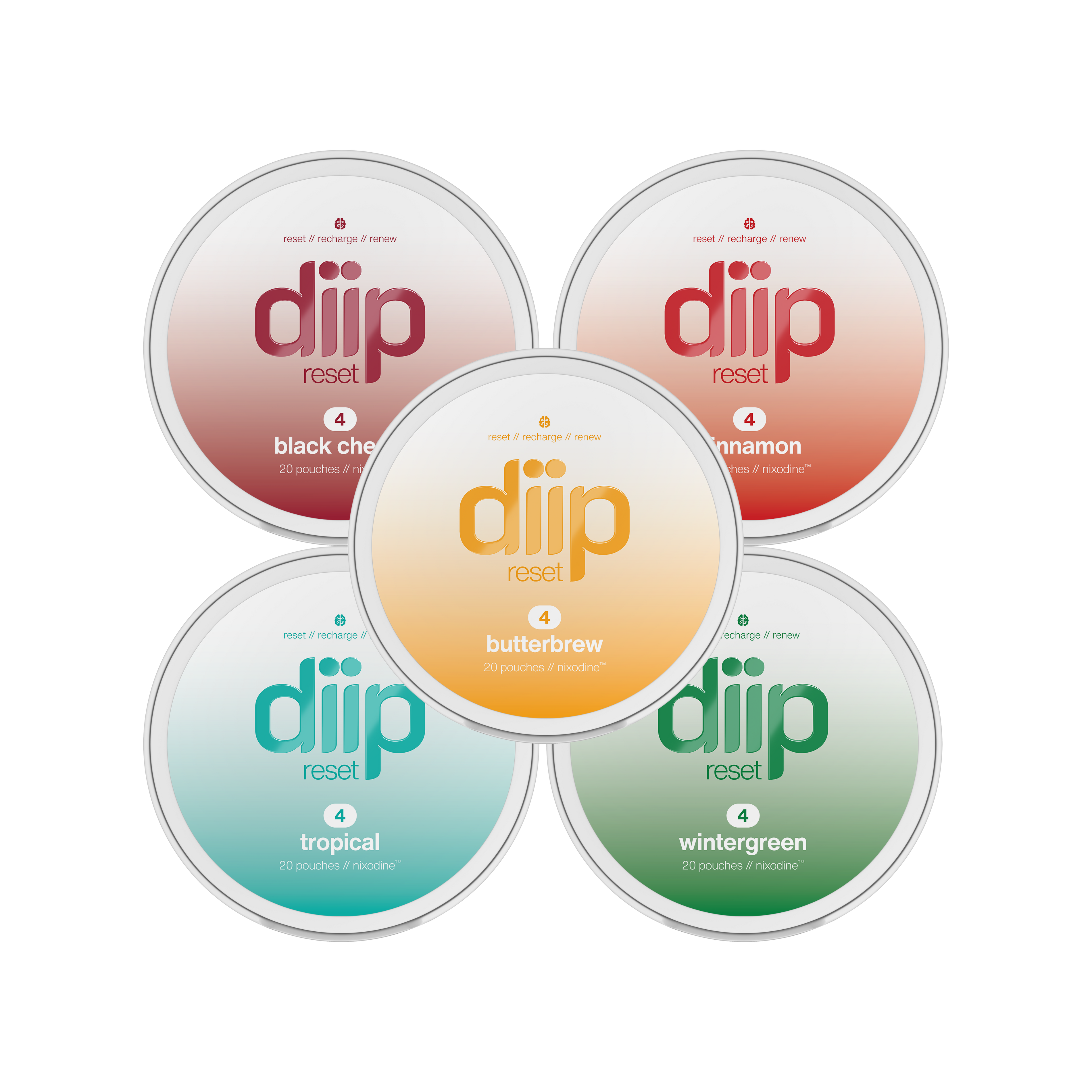 diip variety 4 nicotine-free oral pouch
